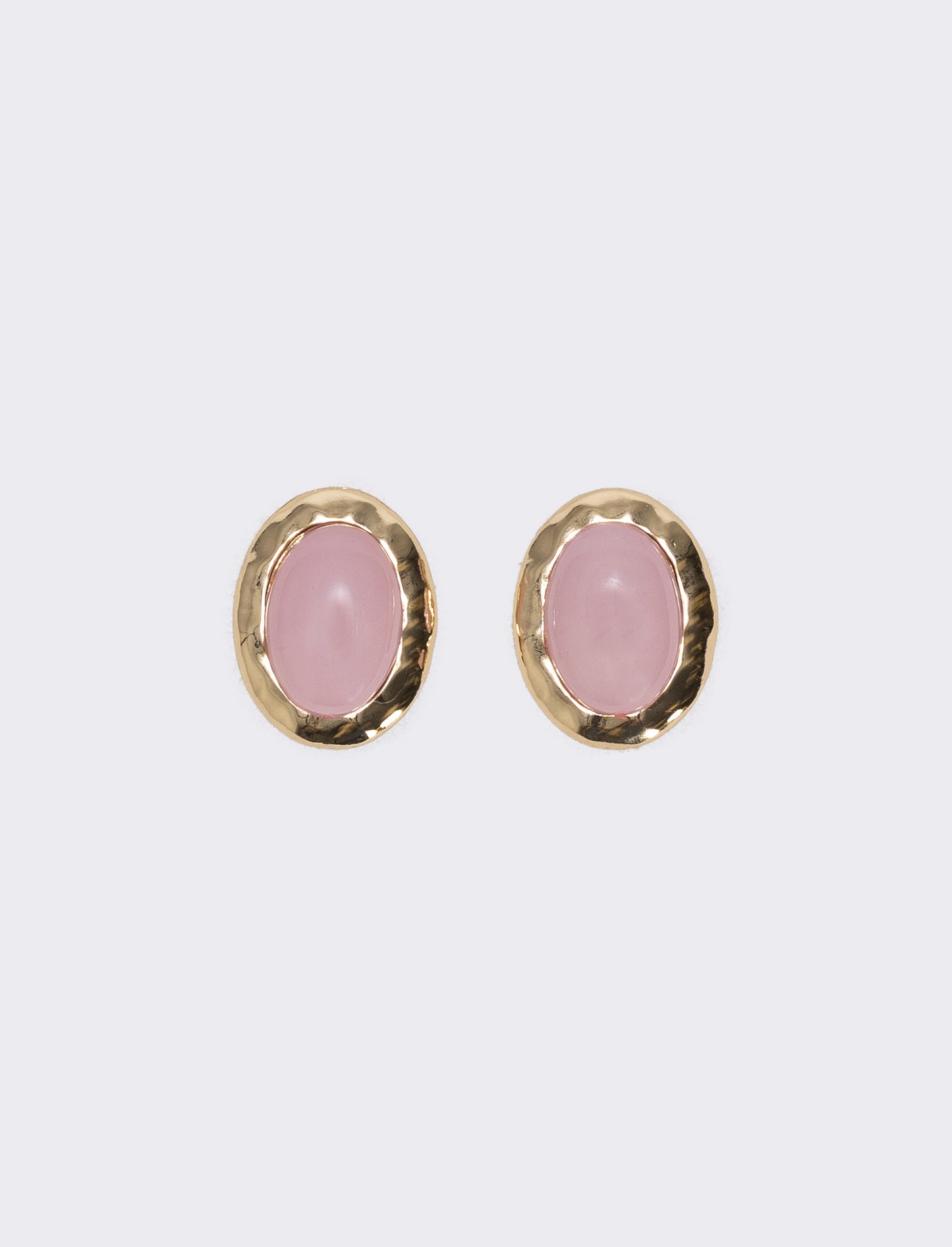 Orecchini bottone clip per donne eleganti - Rosa