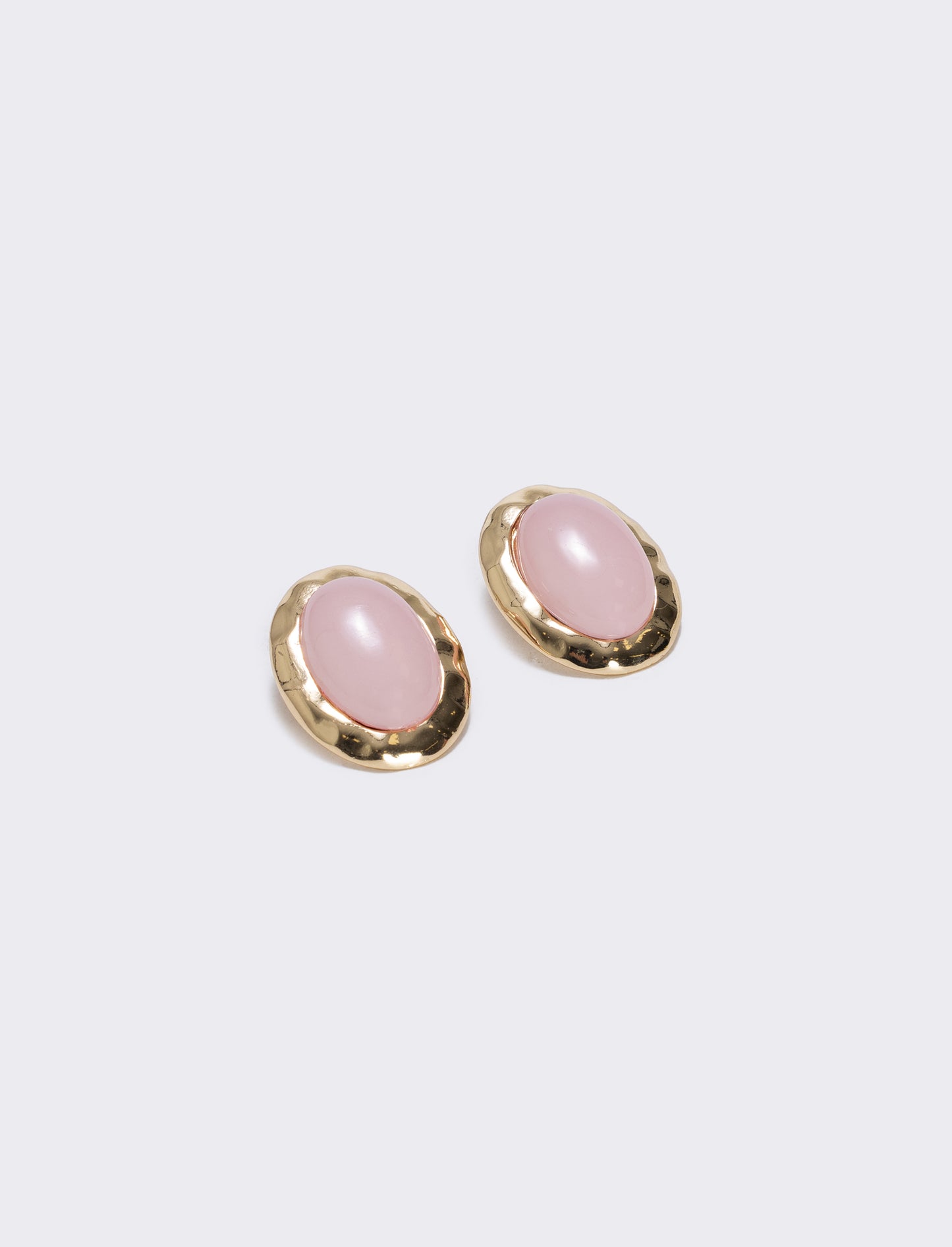 Orecchini bottone clip per donne eleganti - Rosa