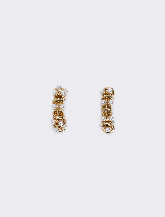 Cerchi con perline per donne eleganti - Oro