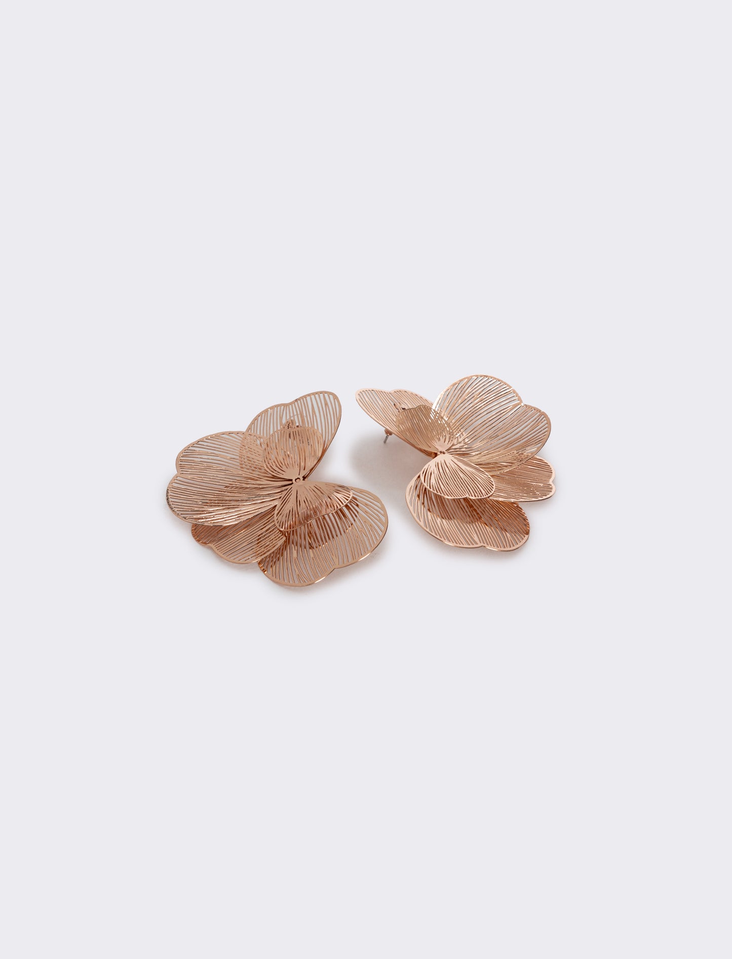 Orecchini grandi a fiore in filigrana - Oro rosa