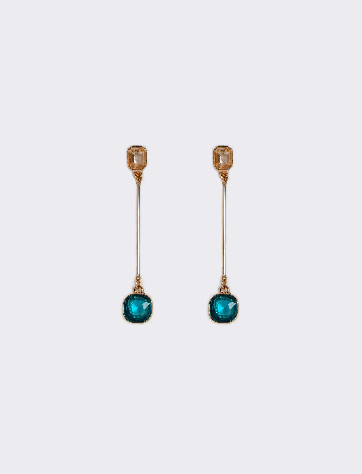 Earring with Two Stones - Sky blue