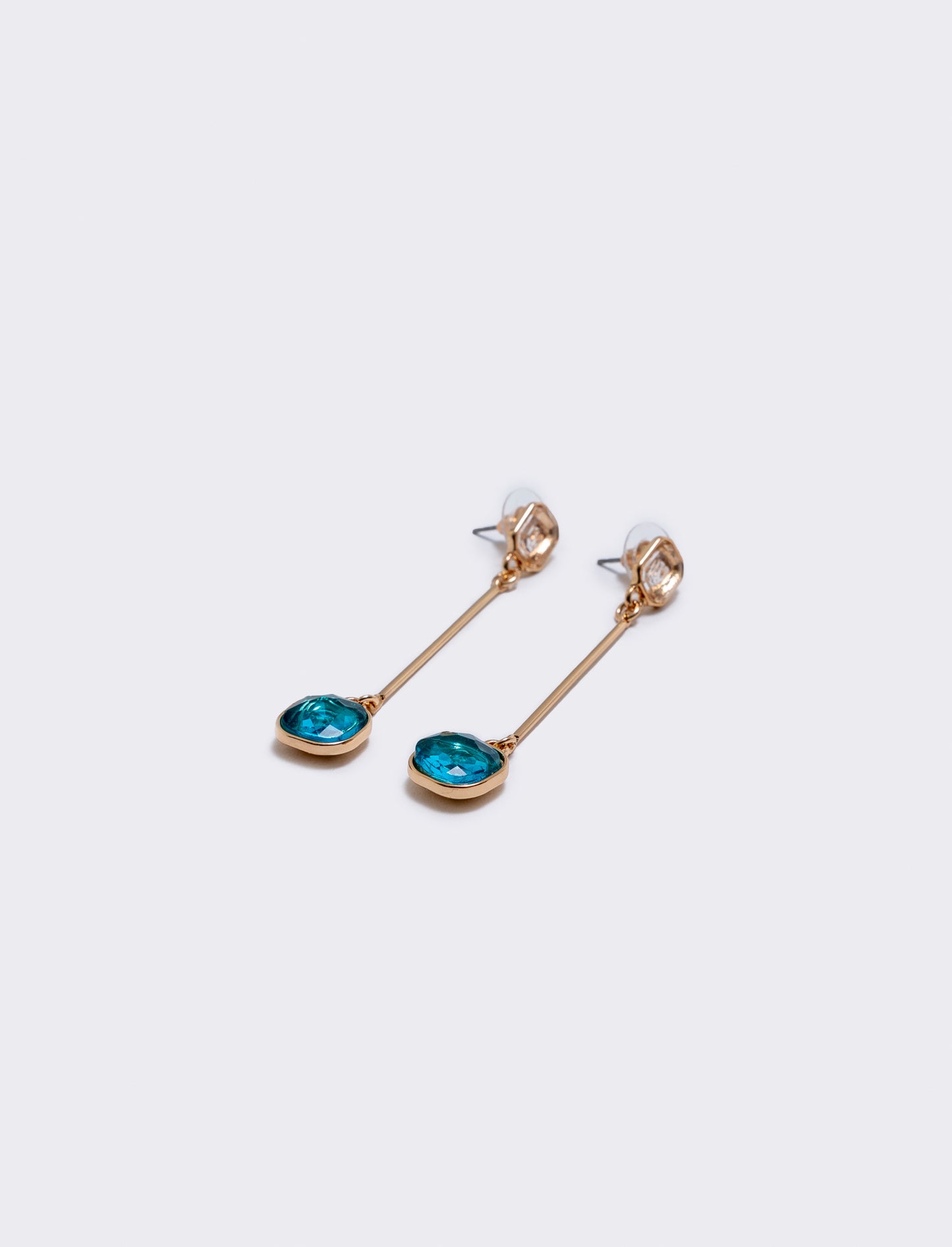 Earring with Two Stones - Sky blue