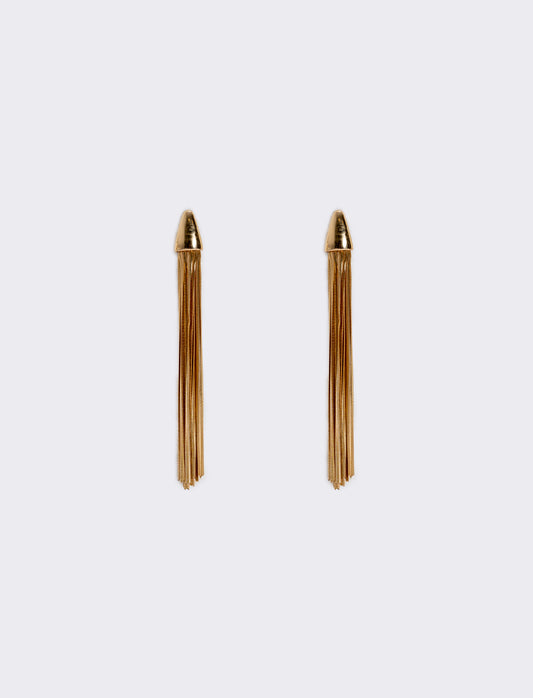 Long earrings with elegant threads - Gold