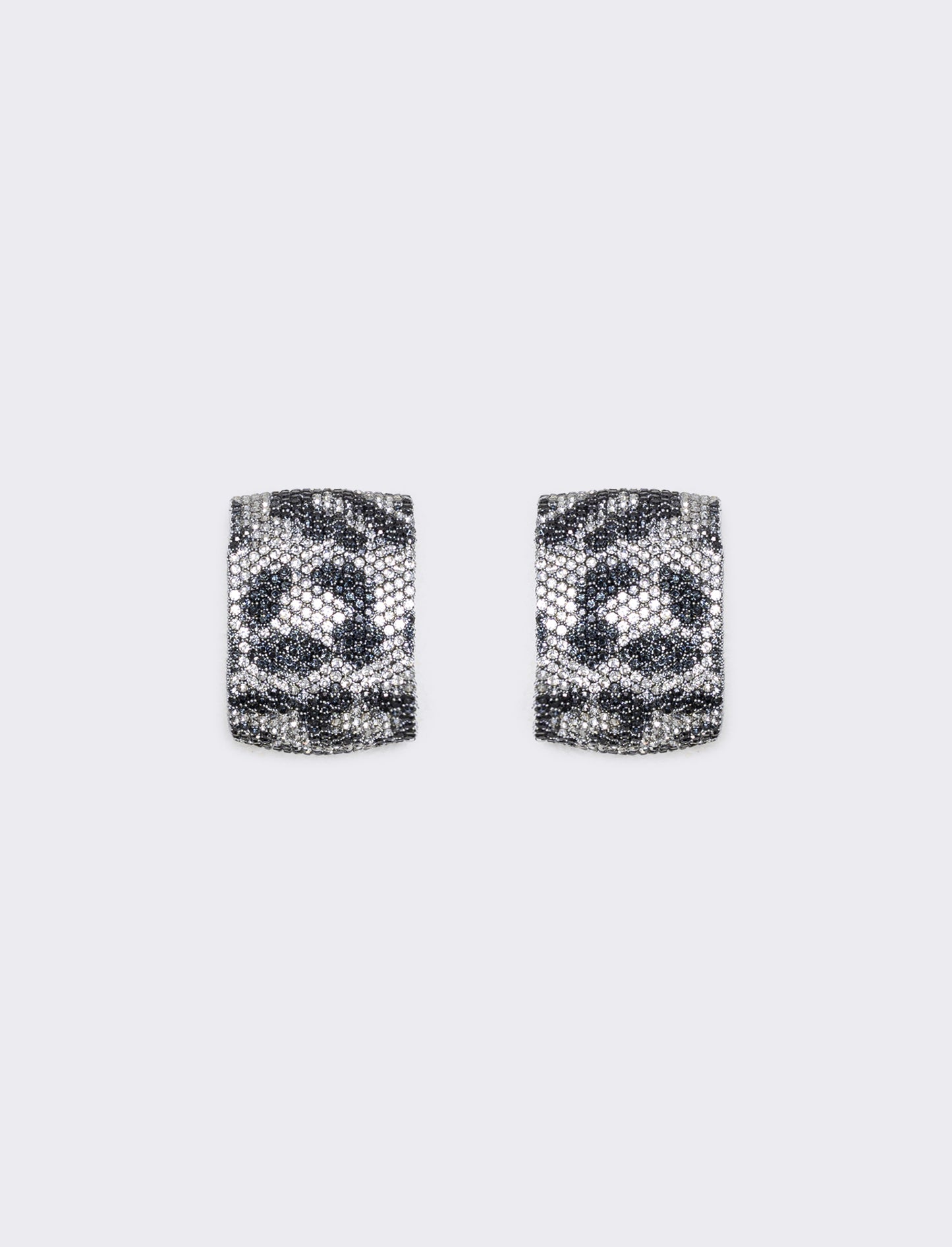Orecchini leopardati con strass eleganti - Nero