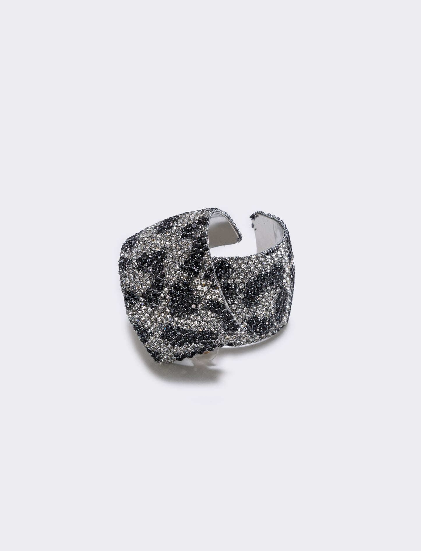 Orecchini leopardati con strass eleganti - Nero