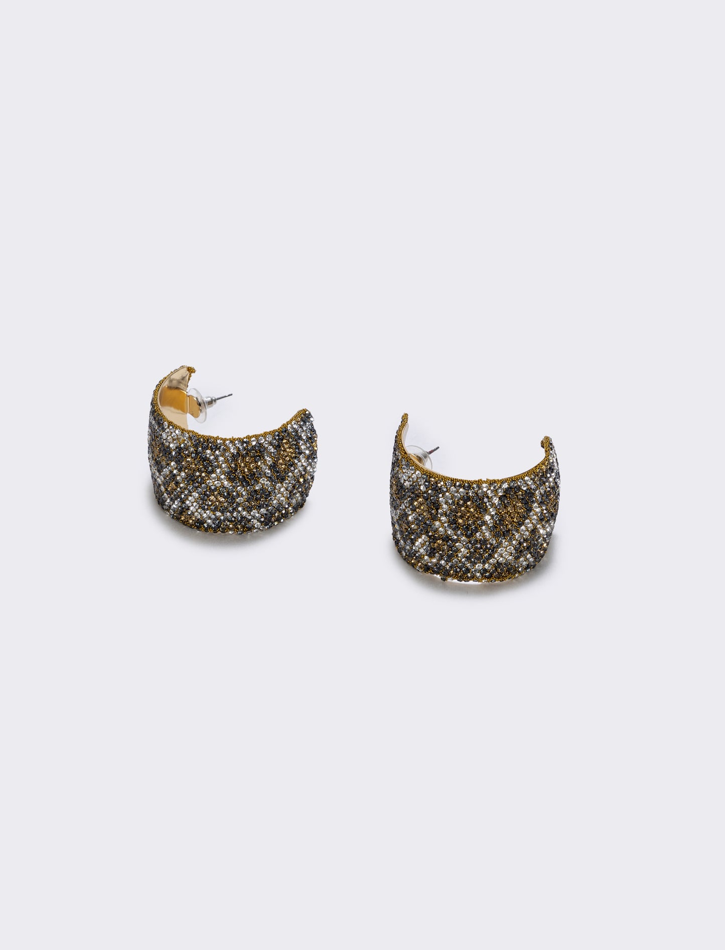 Orecchini leopardati con strass eleganti - Moro