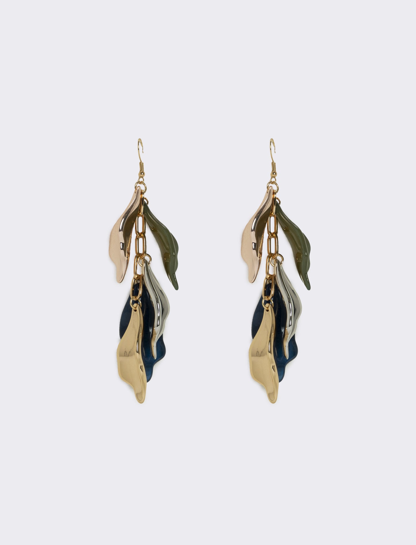 Elegant Petal Dangle Earrings - Blue