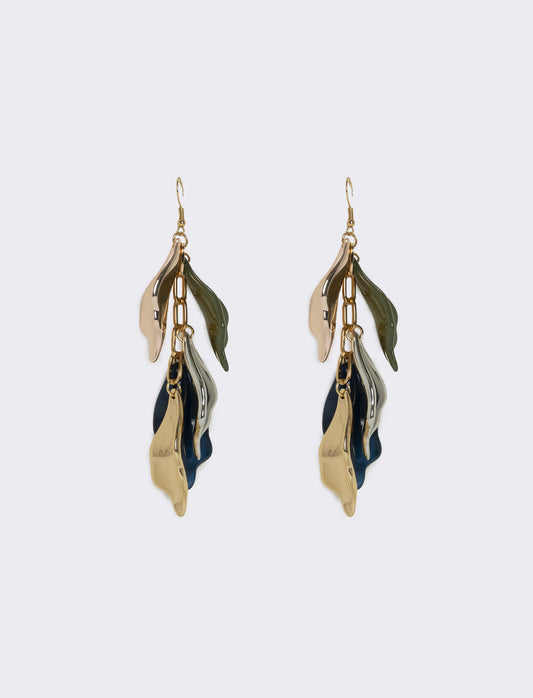 Orecchini Pendenti con Petali Eleganti - Blu