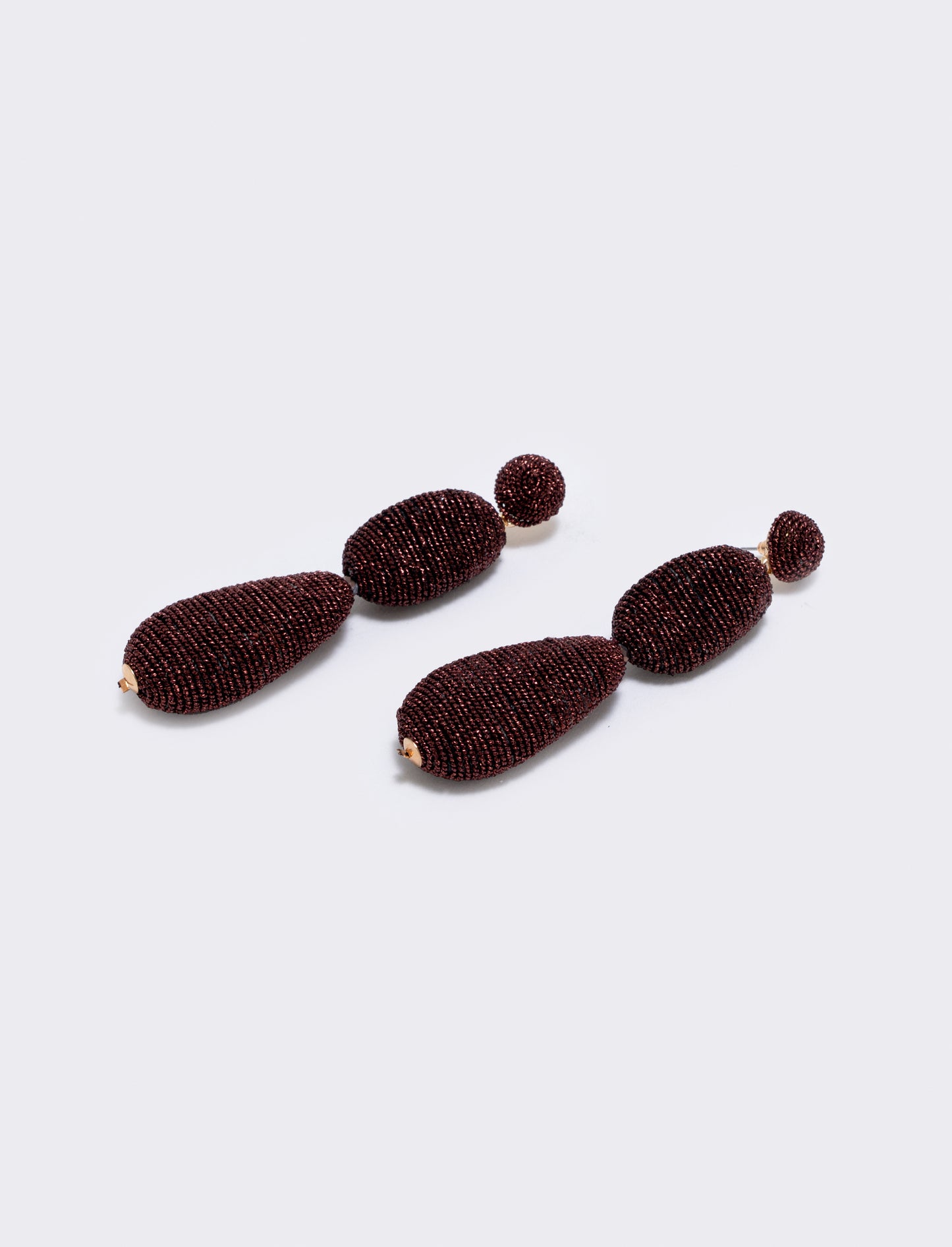 Orecchini pendenti rivestiti filo lamè - Bronzo