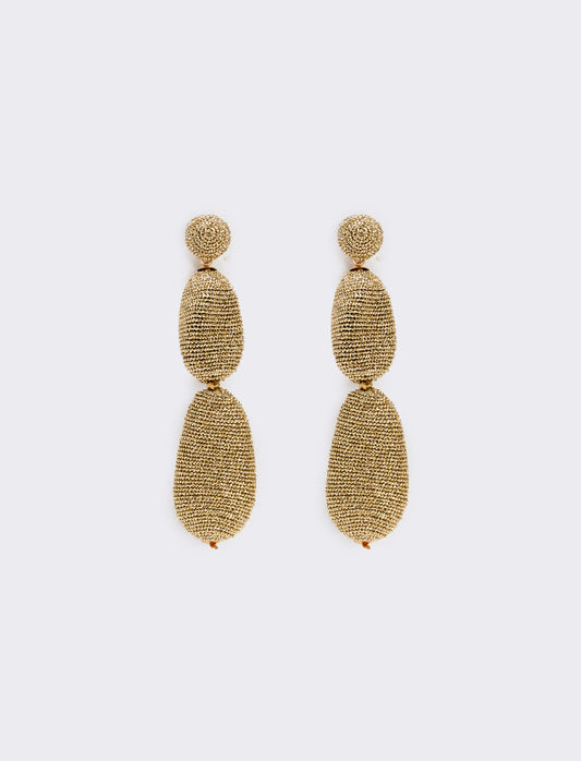 Orecchini pendenti in filo lamè eleganti - Oro