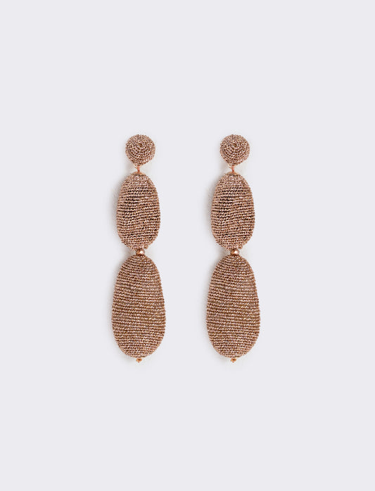 Orecchini pendenti in filo lamè eleganti - Oro rosa