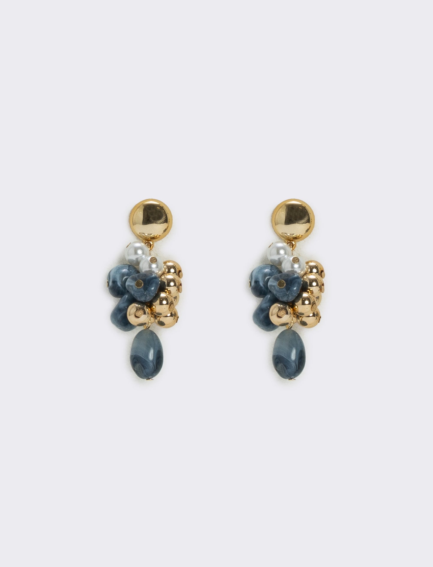 Orecchini a grappolo con pietre colorate - Blu