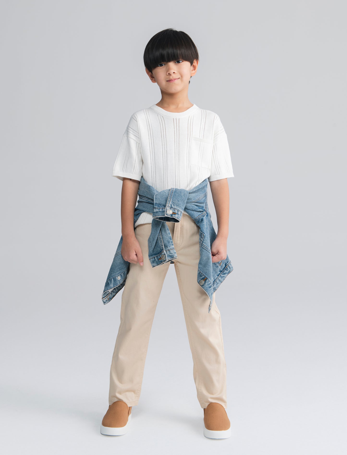T-shirt in cotone mezza manica regular - Bianco latte