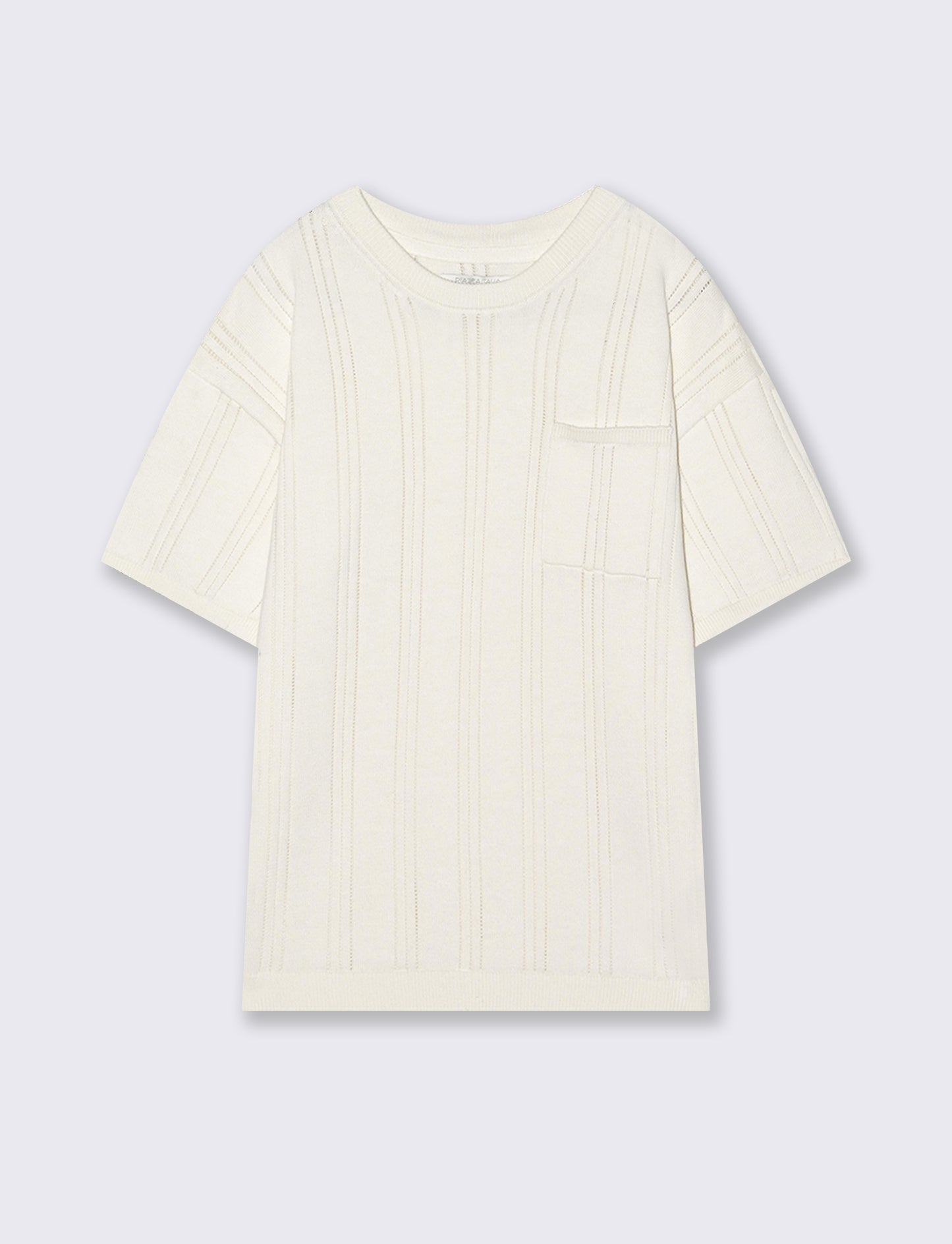 T-shirt in cotone mezza manica regular - Bianco latte
