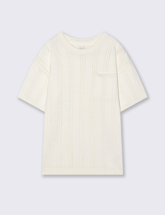 T-shirt in cotone mezza manica regular - Bianco latte