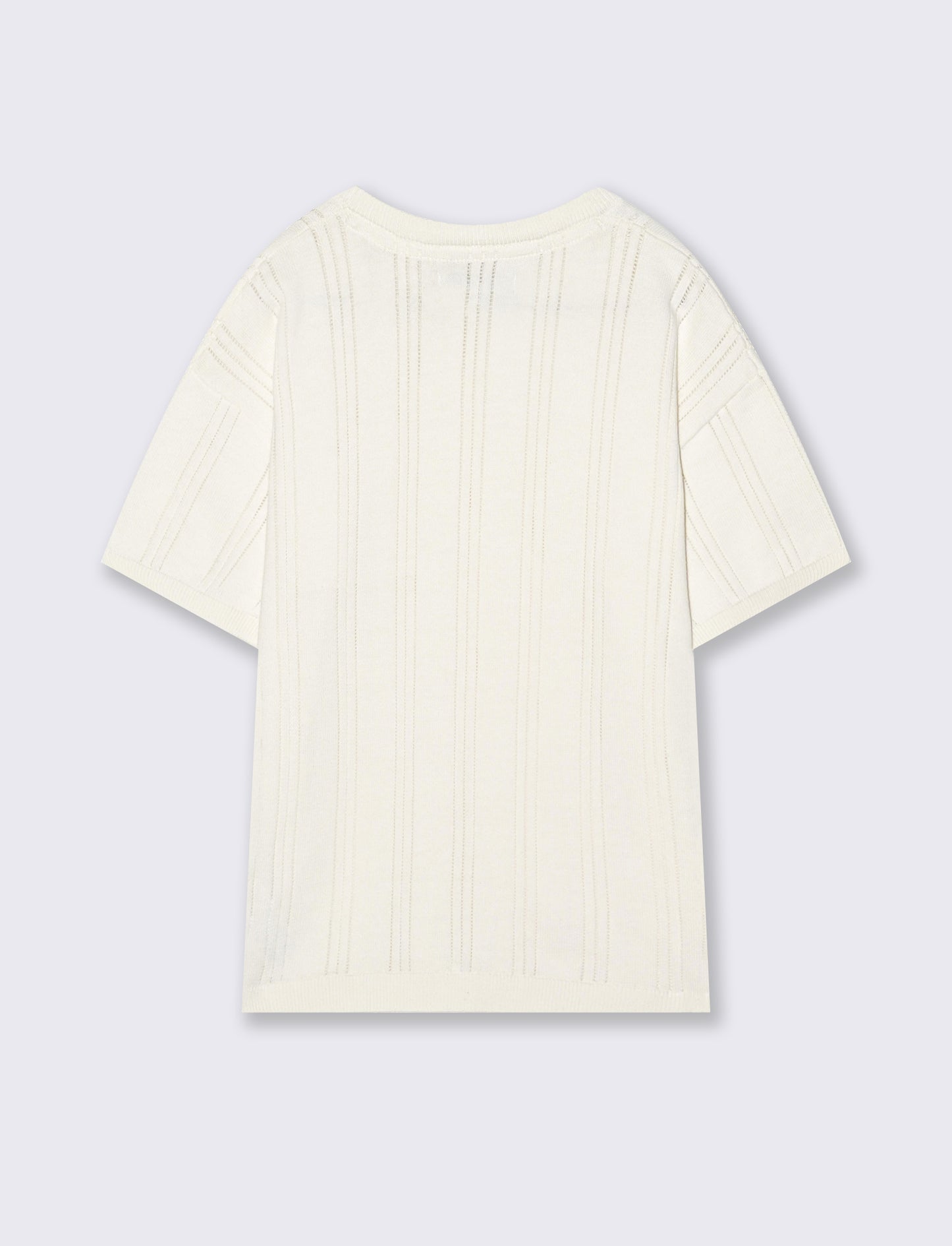 T-shirt in cotone mezza manica regular - Bianco latte