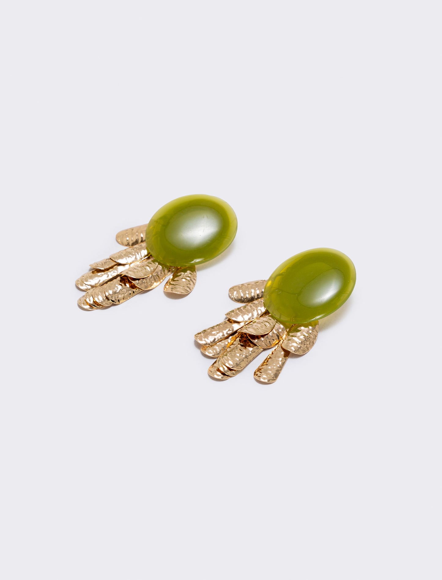 Orecchini bottone e pendenti in pietra - Verde