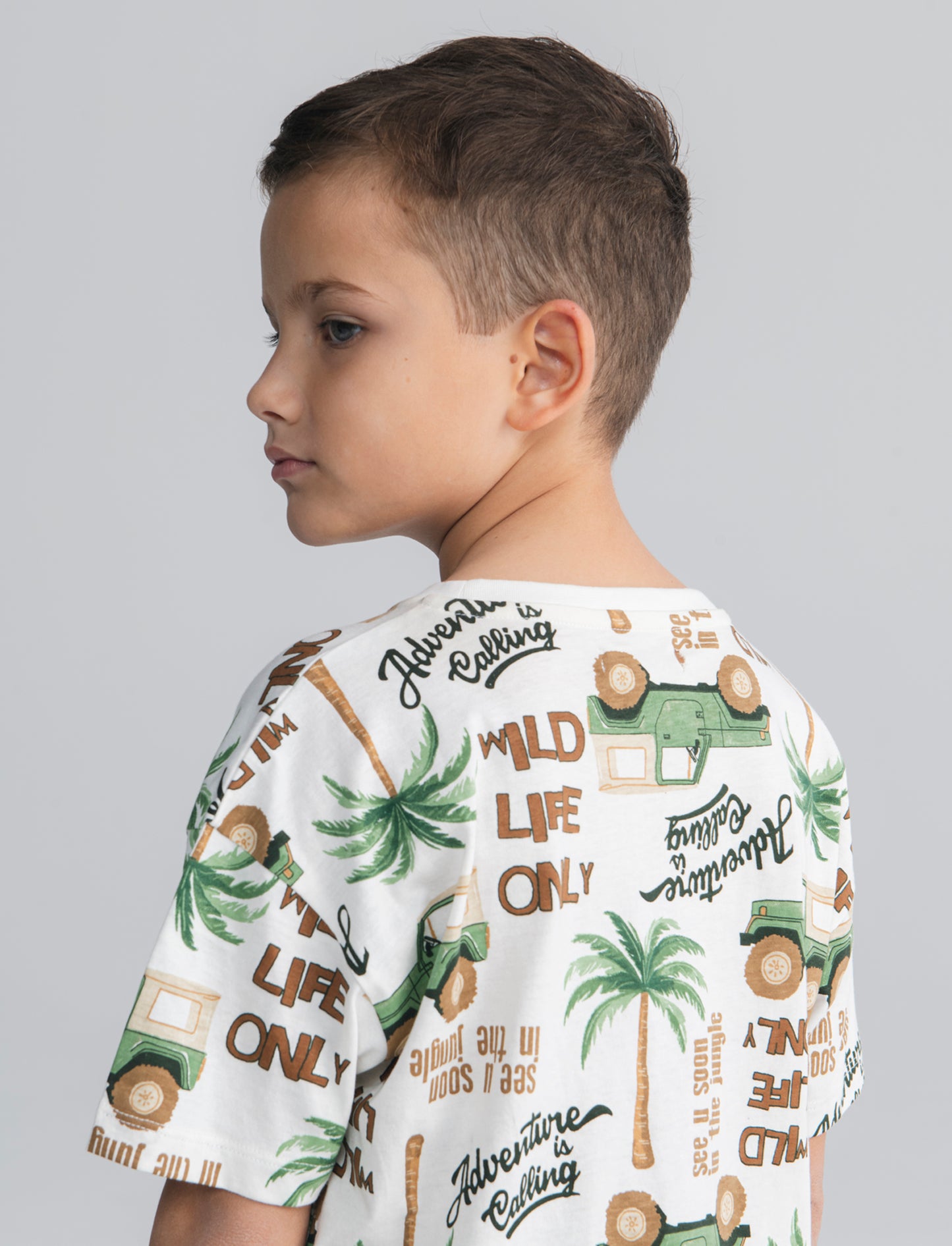 T-shirt safari mezza manica over - Bianco latte