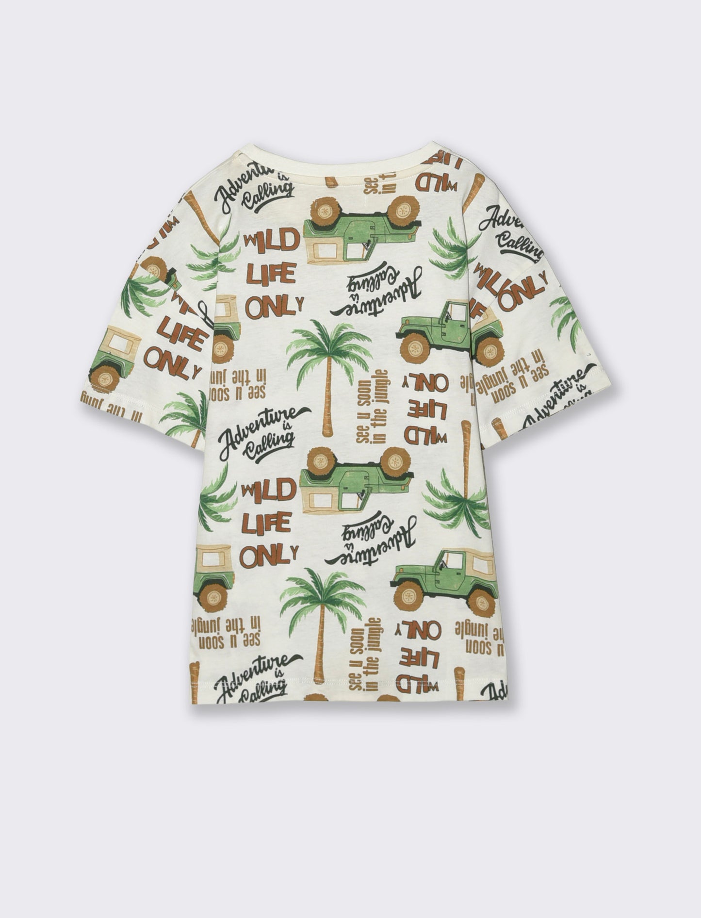 T-shirt safari mezza manica over - Bianco latte