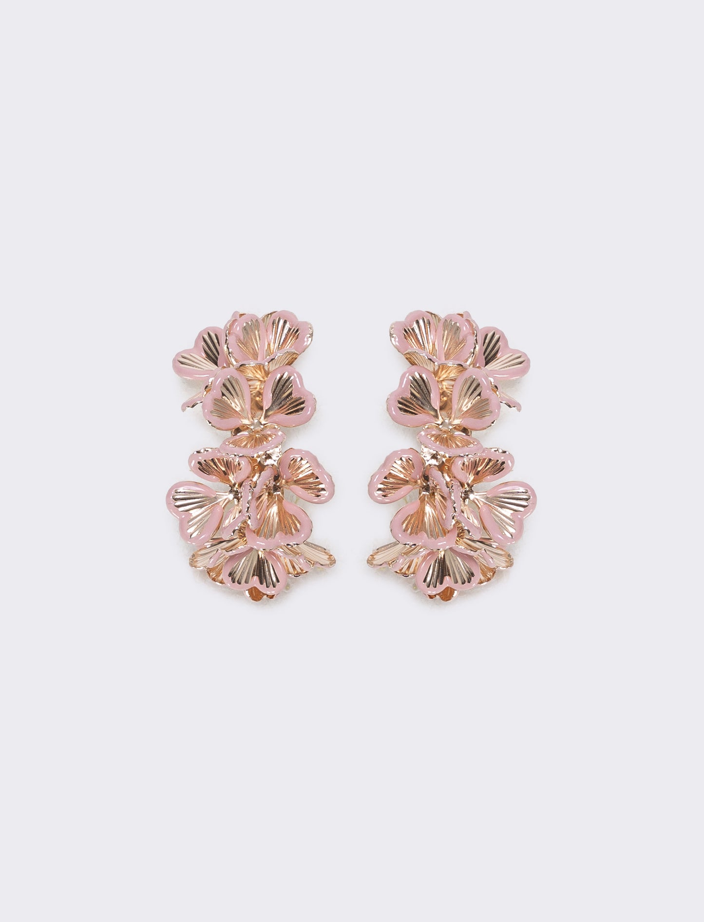 Orecchini Fiori a Mezzo Cerchio - Rosa