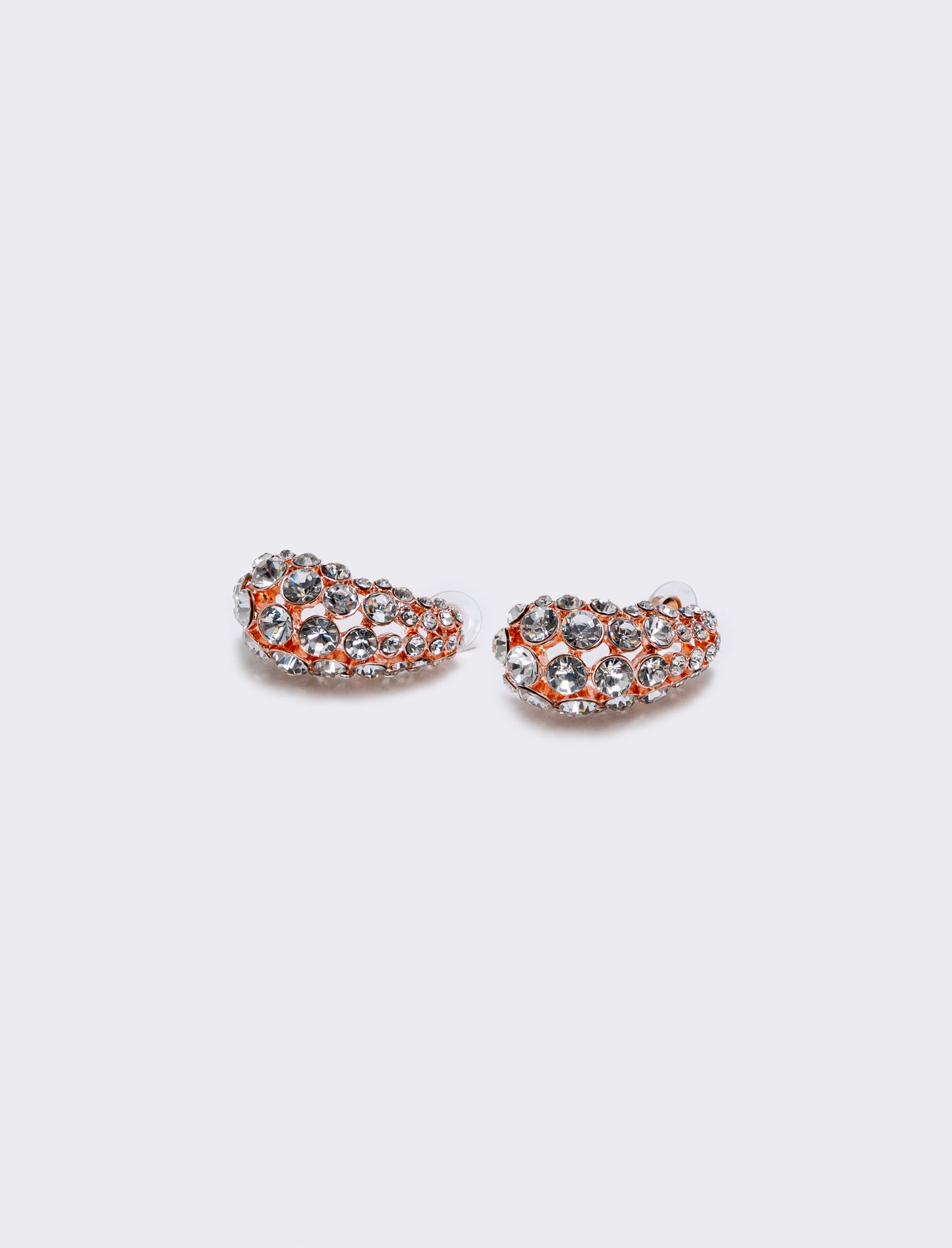 Orecchini goccia grandi con strass eleganti - Oro rosa