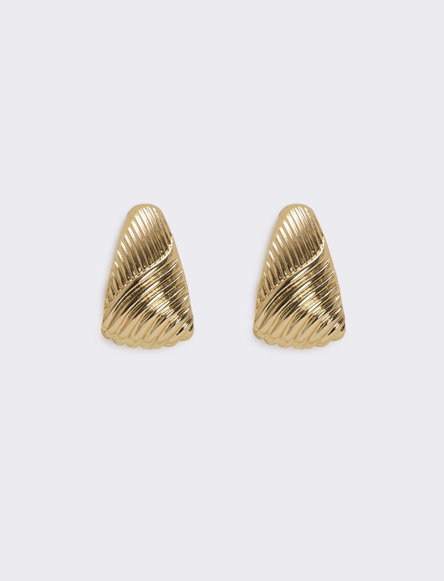 Orecchini Triangolo Rigati - Oro