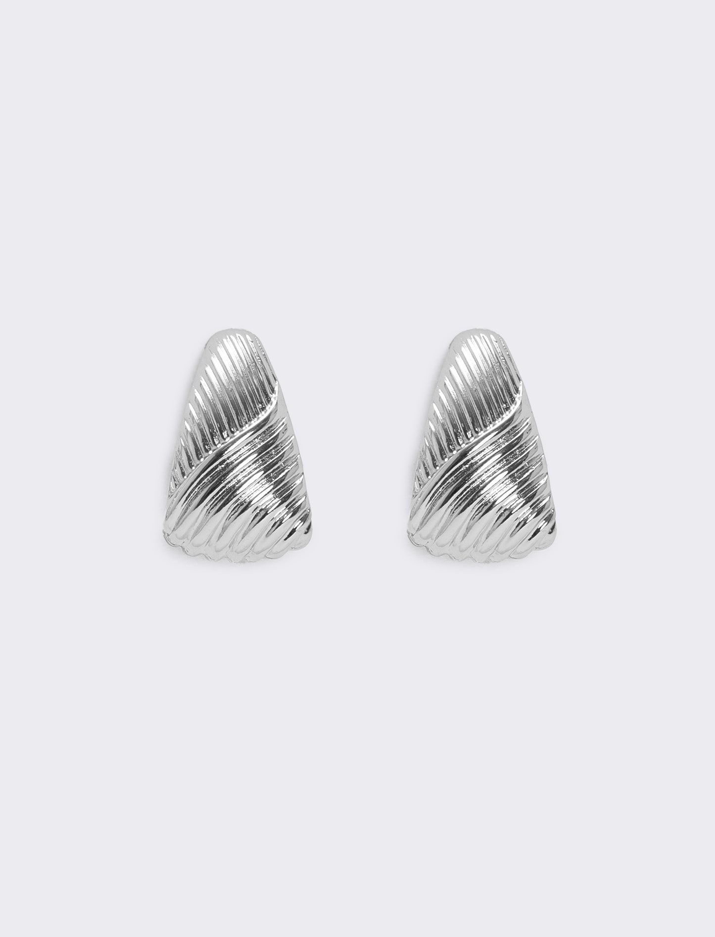 Orecchini Triangolo Rigati - Argento