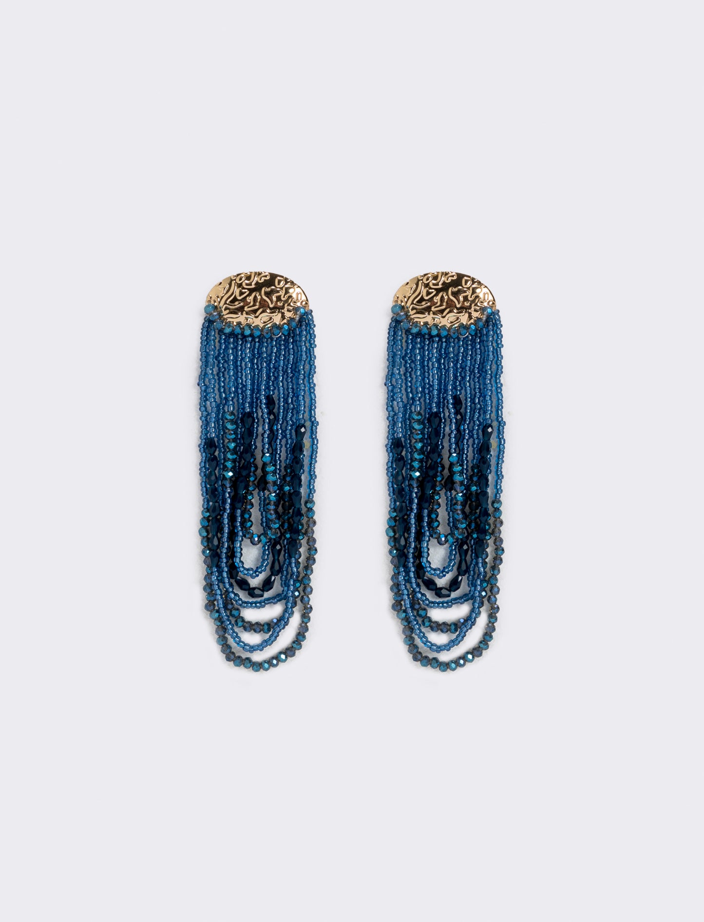 Orecchini lunghi in conteria elegante - Blu