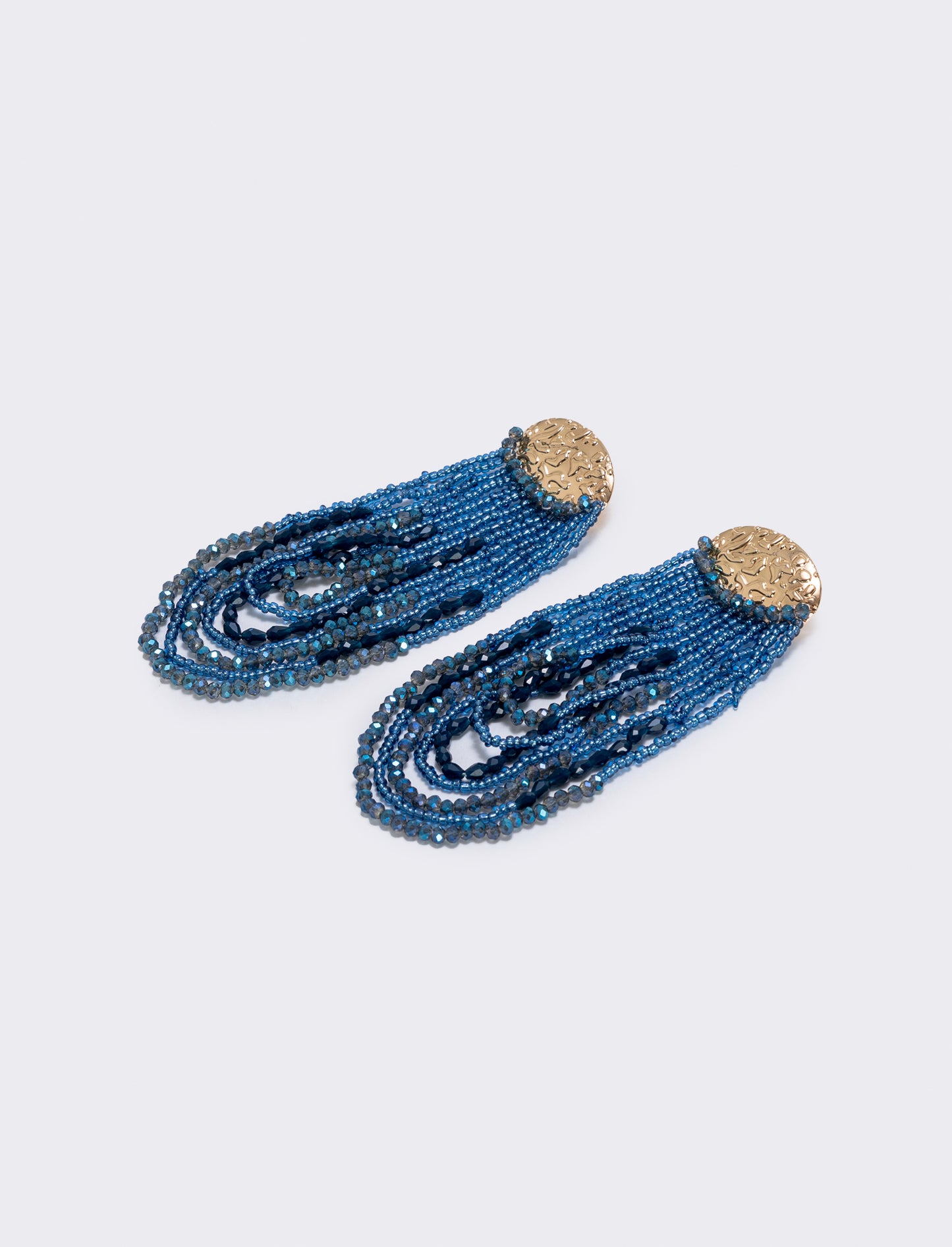 Orecchini lunghi in conteria elegante - Blu