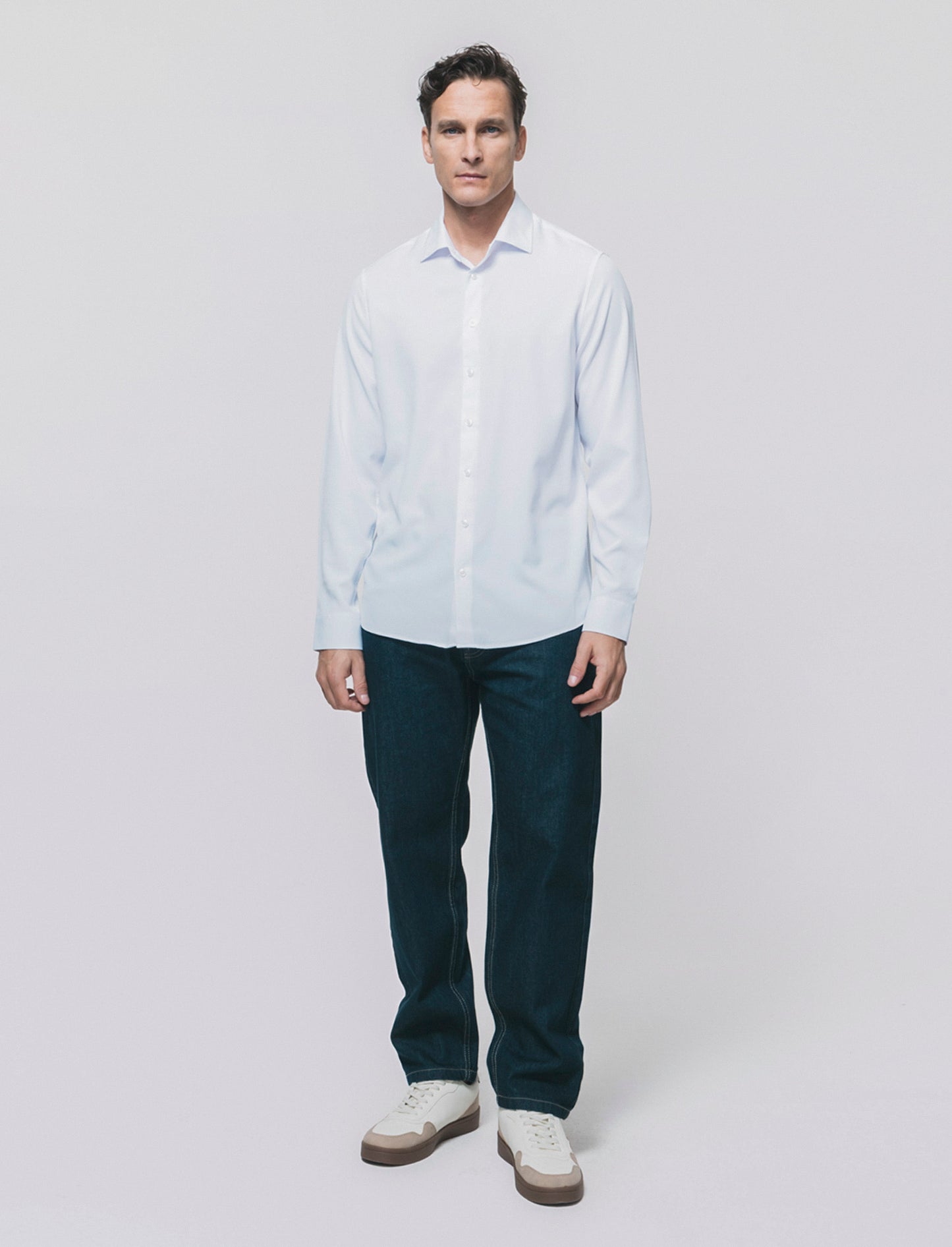 Camicia Formal Fit in Tessuto Jacquard - Bianco