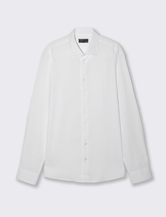 Camicia Formal Fit in Tessuto Jacquard - Bianco