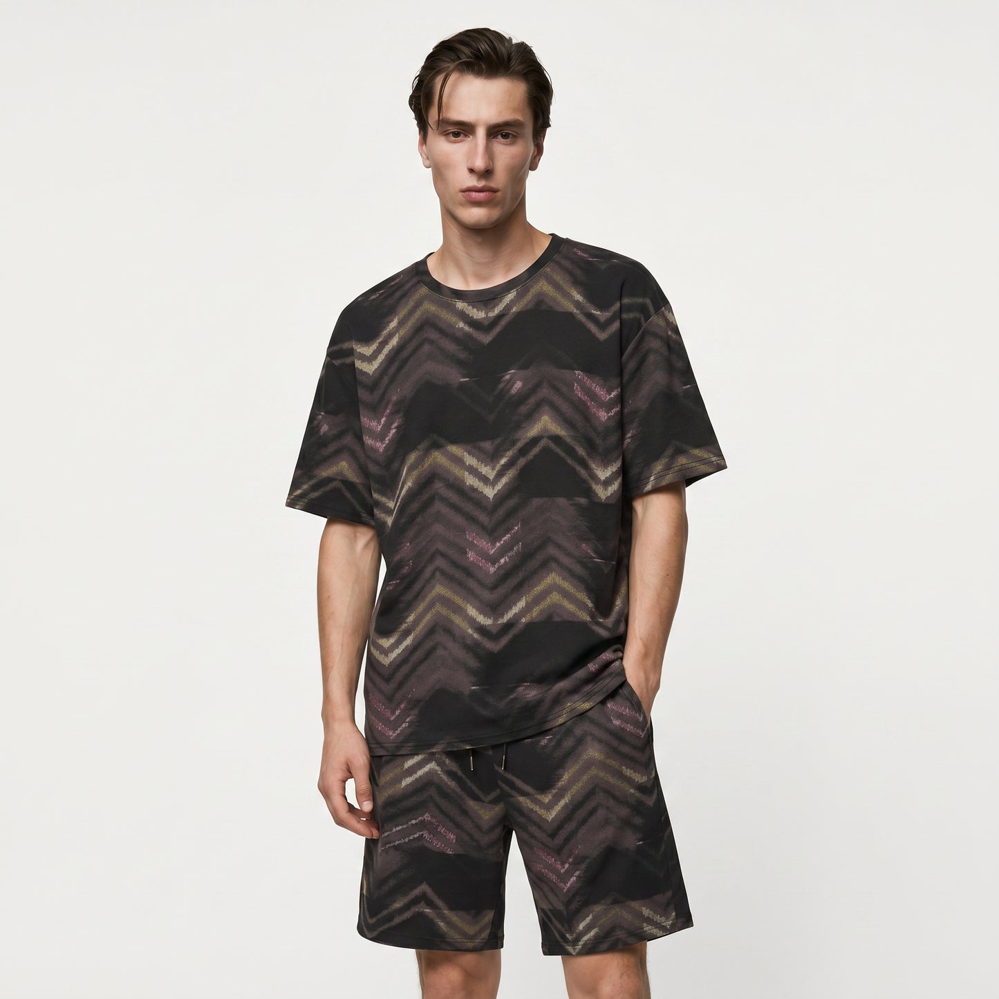 Printed fabric Bermuda shorts with jogger waistband - 