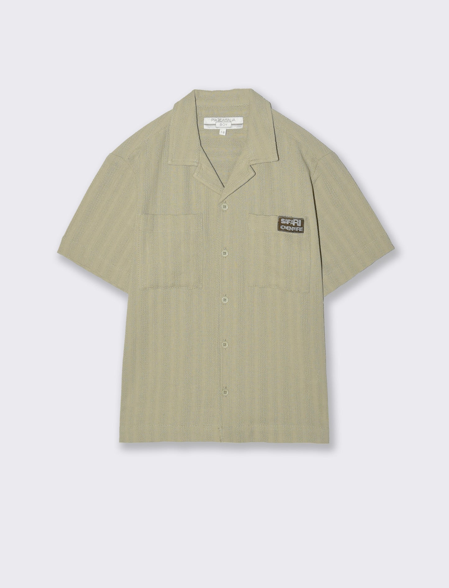 Oversized shirt with collar and short sleeves - Green