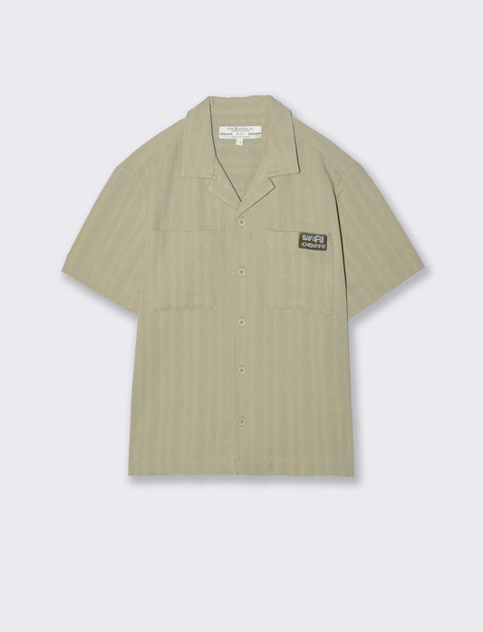 Oversized shirt with collar and short sleeves - Green