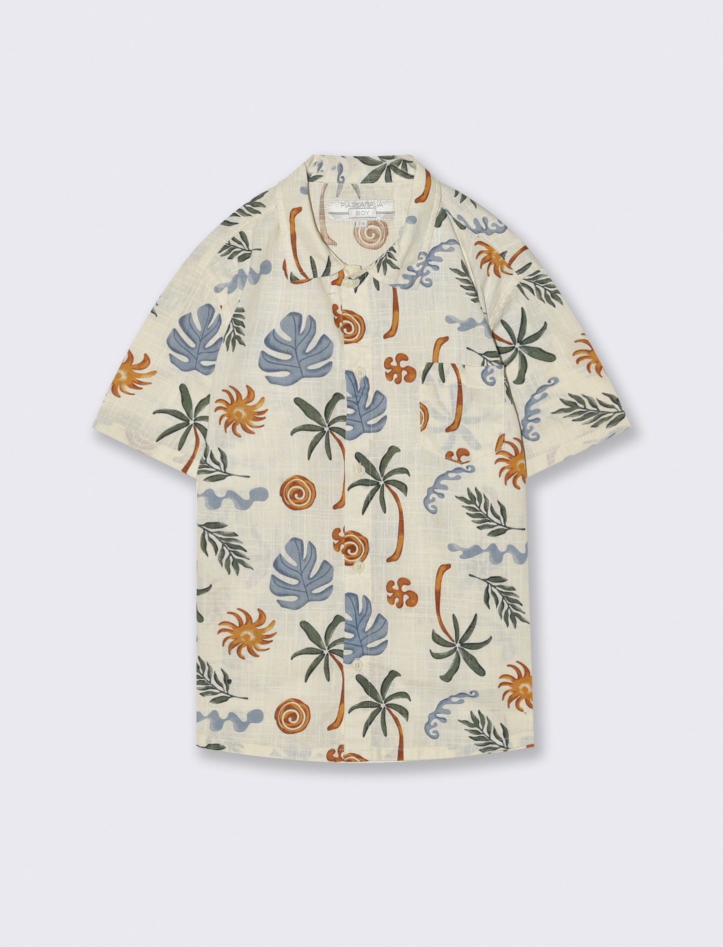 Camicia in cotone stampa fantasia mezza manica - Fantasia