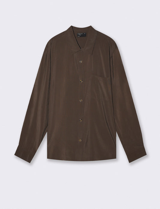 Camicia relaxed fit in misto viscosa - Moro