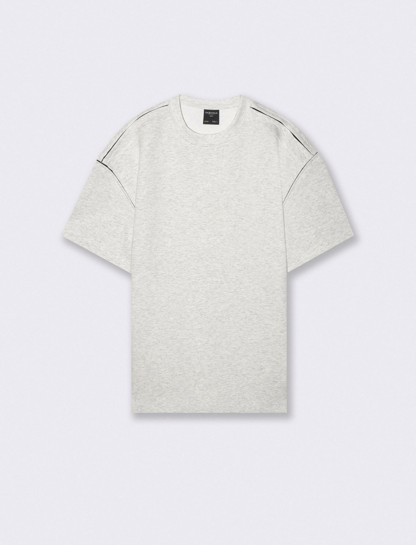Felpa manica corta interlock misto cotone - Grigio mel.