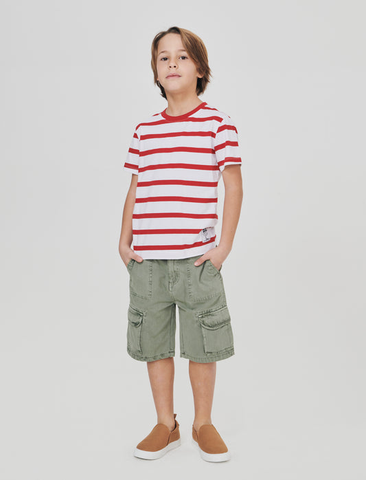 Bermuda in twill with pockets and side pockets - Green