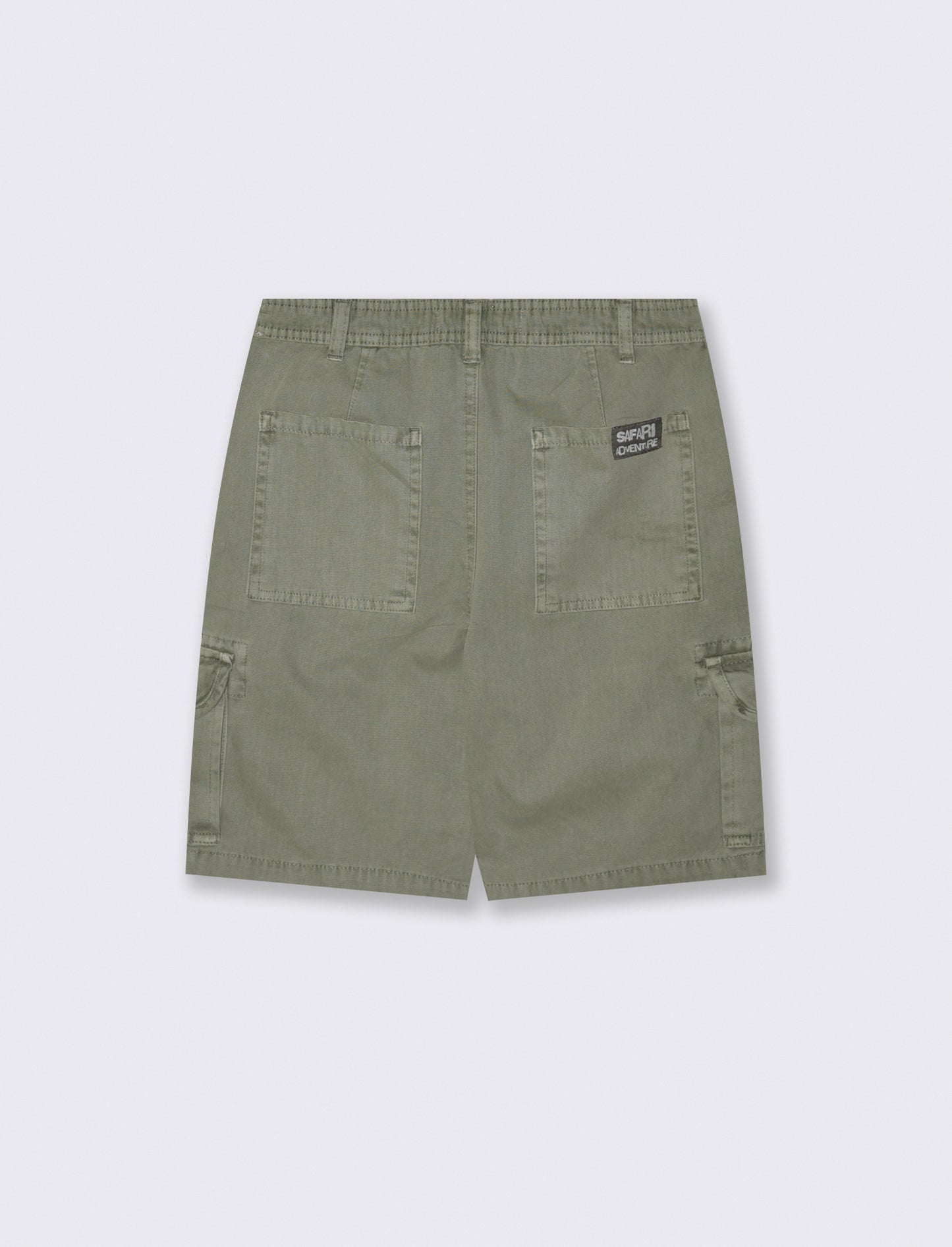 Bermuda in twill con tasconi e tasche - Verde