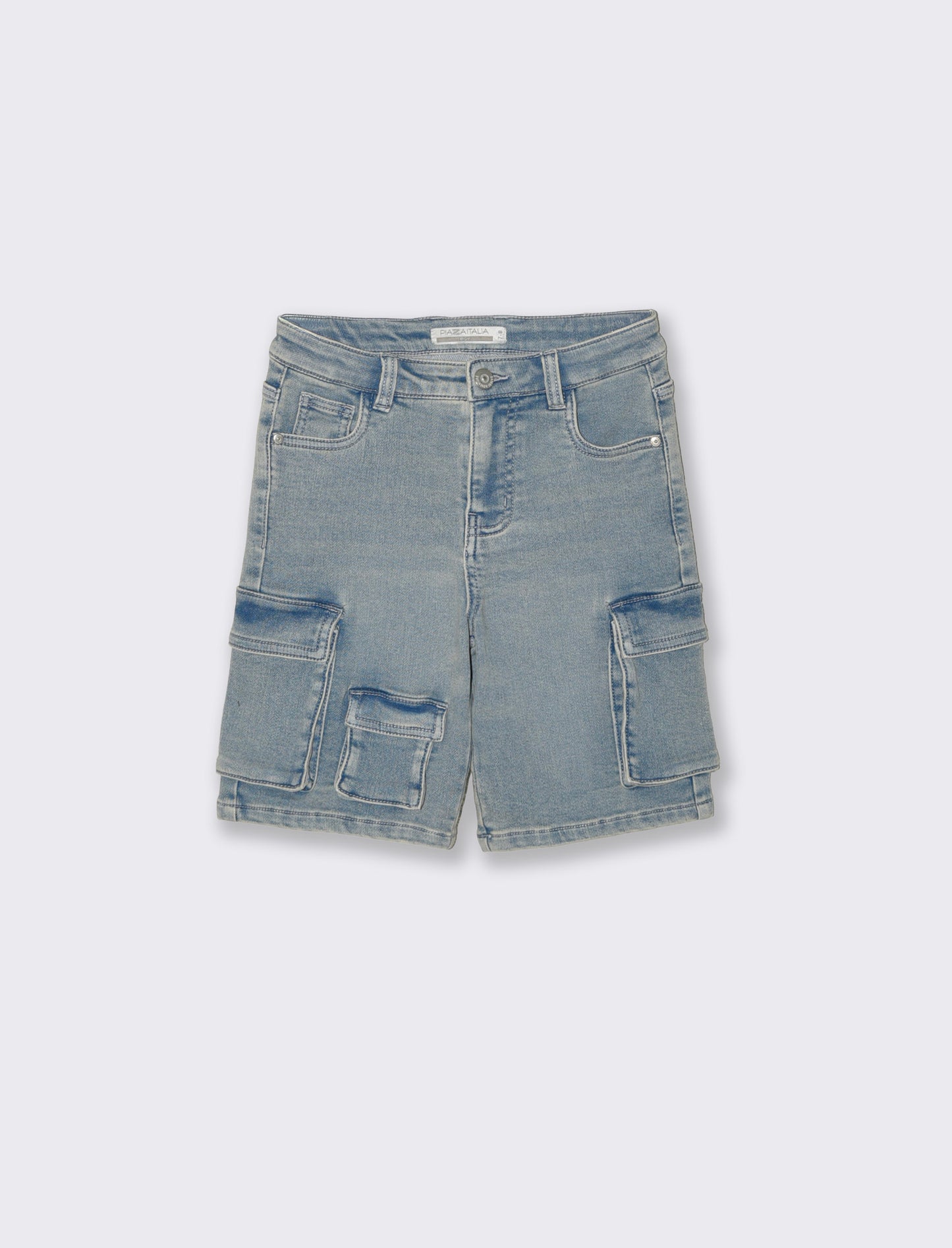 Bermuda effetto denim in misto cotone - Denim