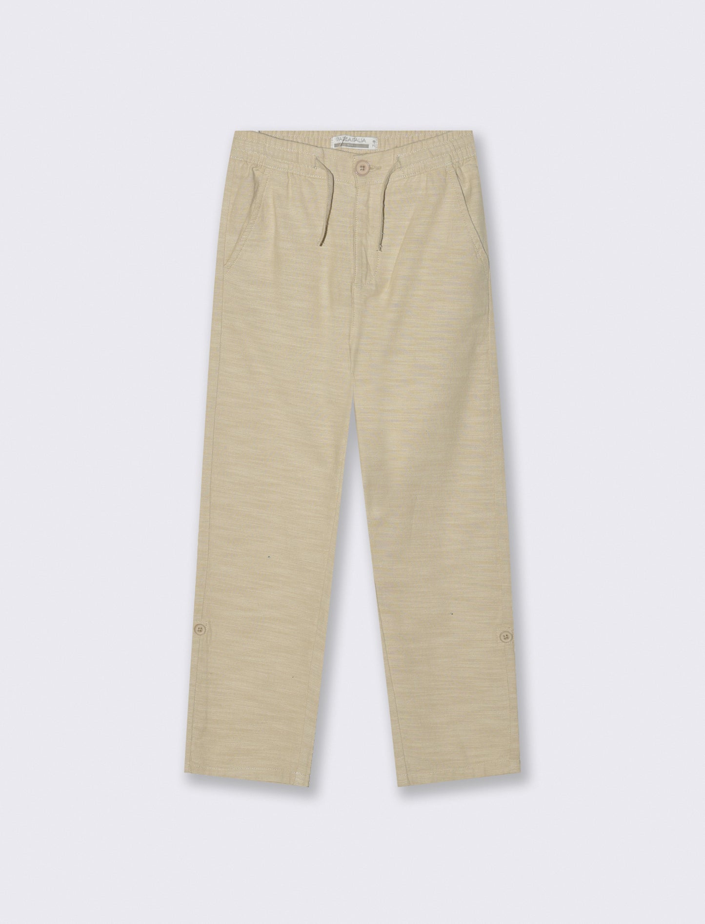 Adjustable Length Cotton Pants - Beige