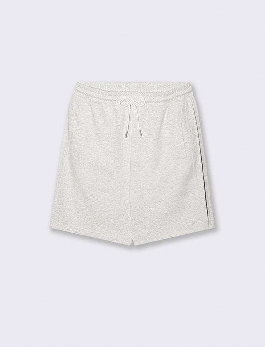 Bermuda jogger in mixed cotton interlock - Grey