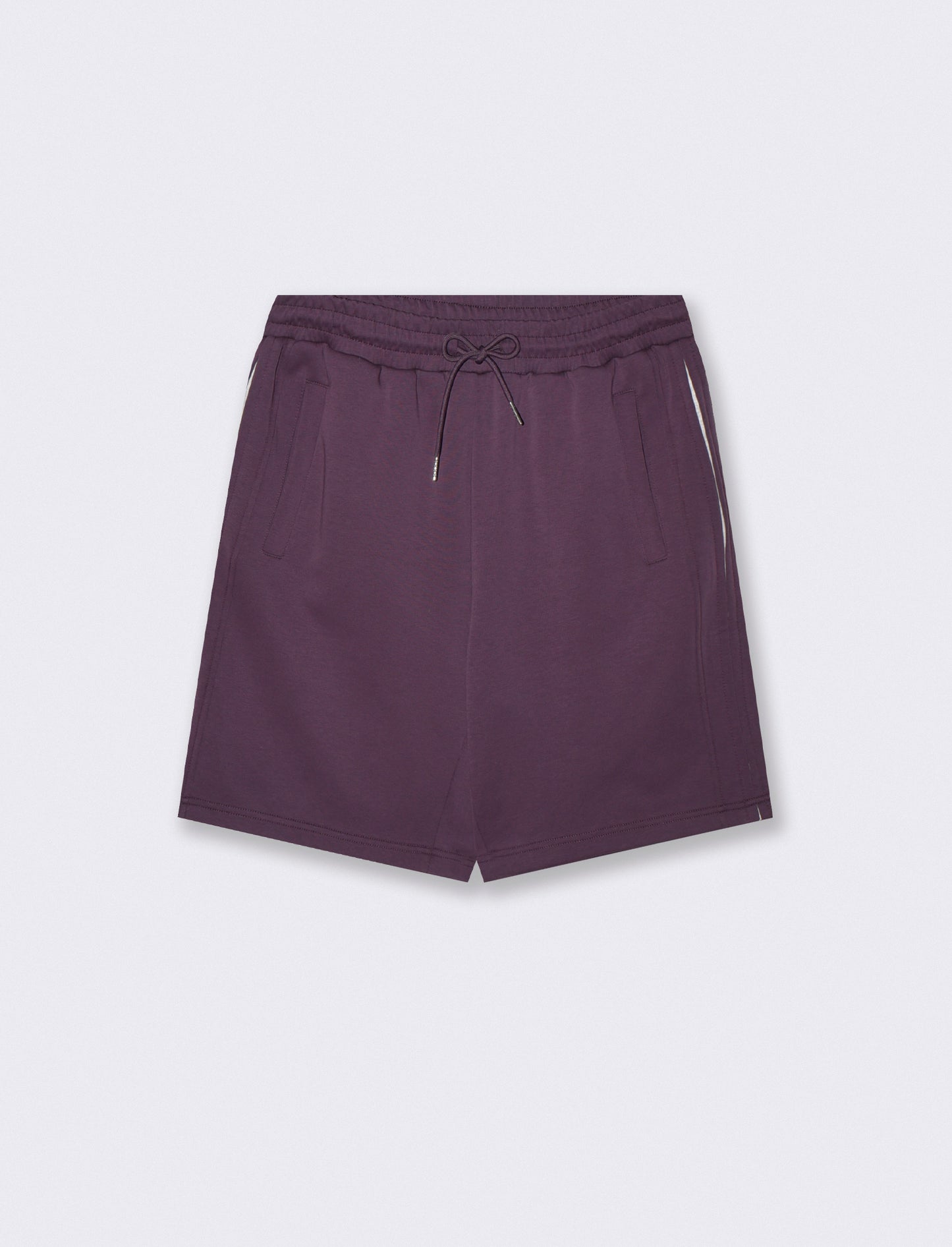 Bermuda jogger in mixed cotton interlock - Purple