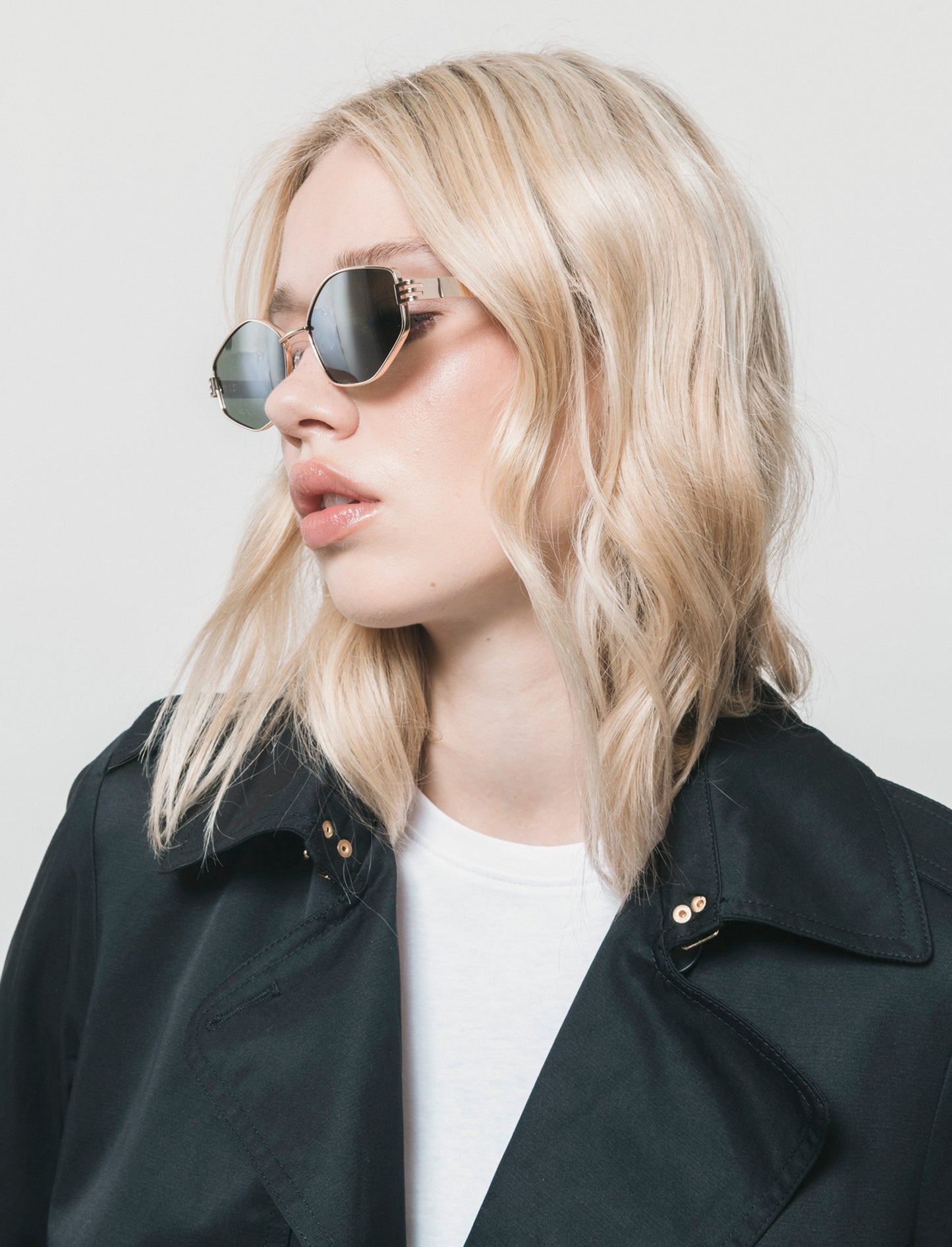 Square Metal Sunglasses - Brown