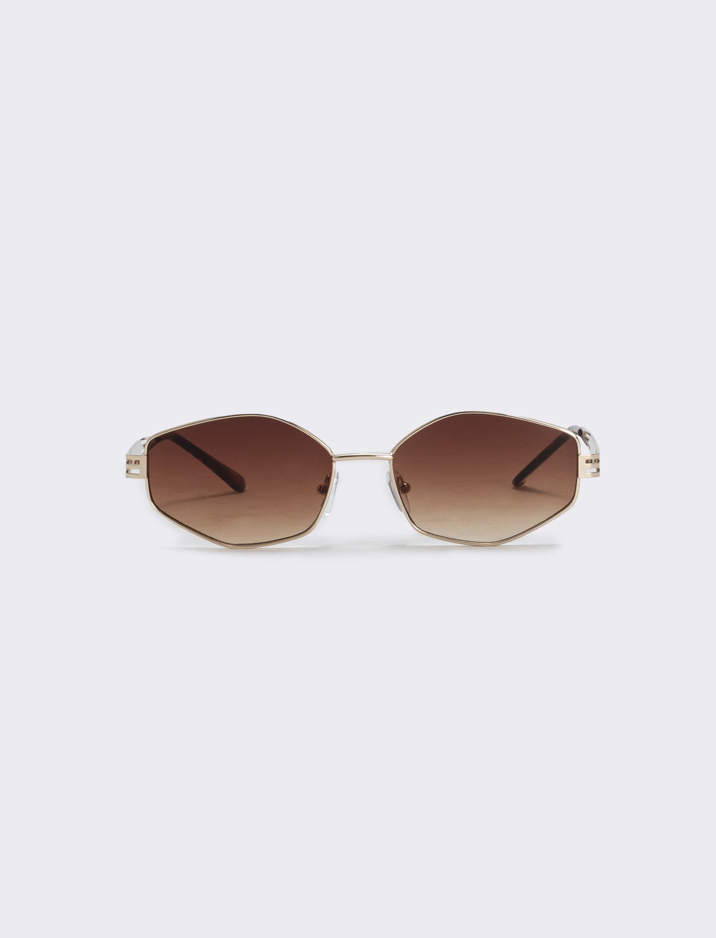 Square Metal Sunglasses - Brown