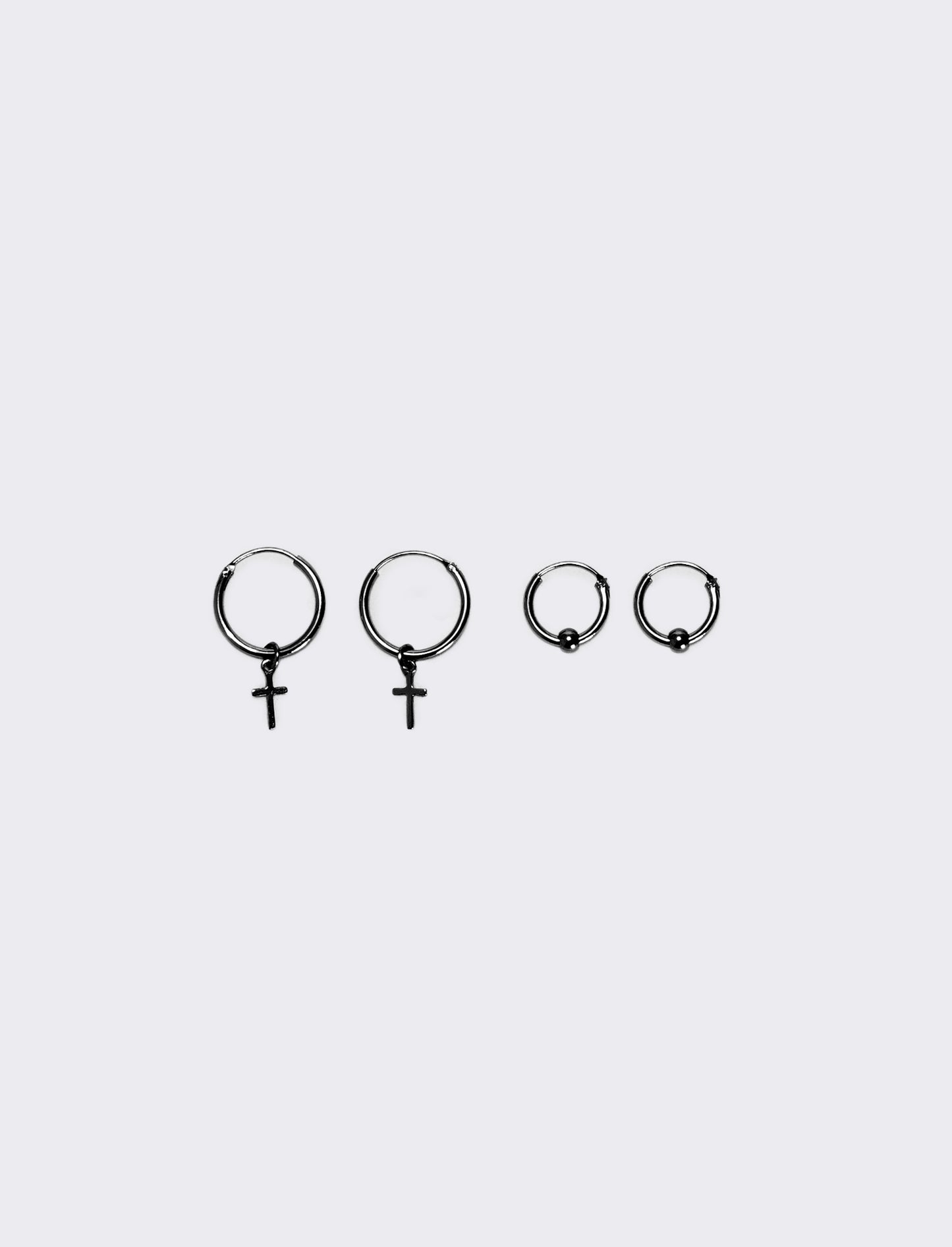 Elegant cross drop earrings - Black