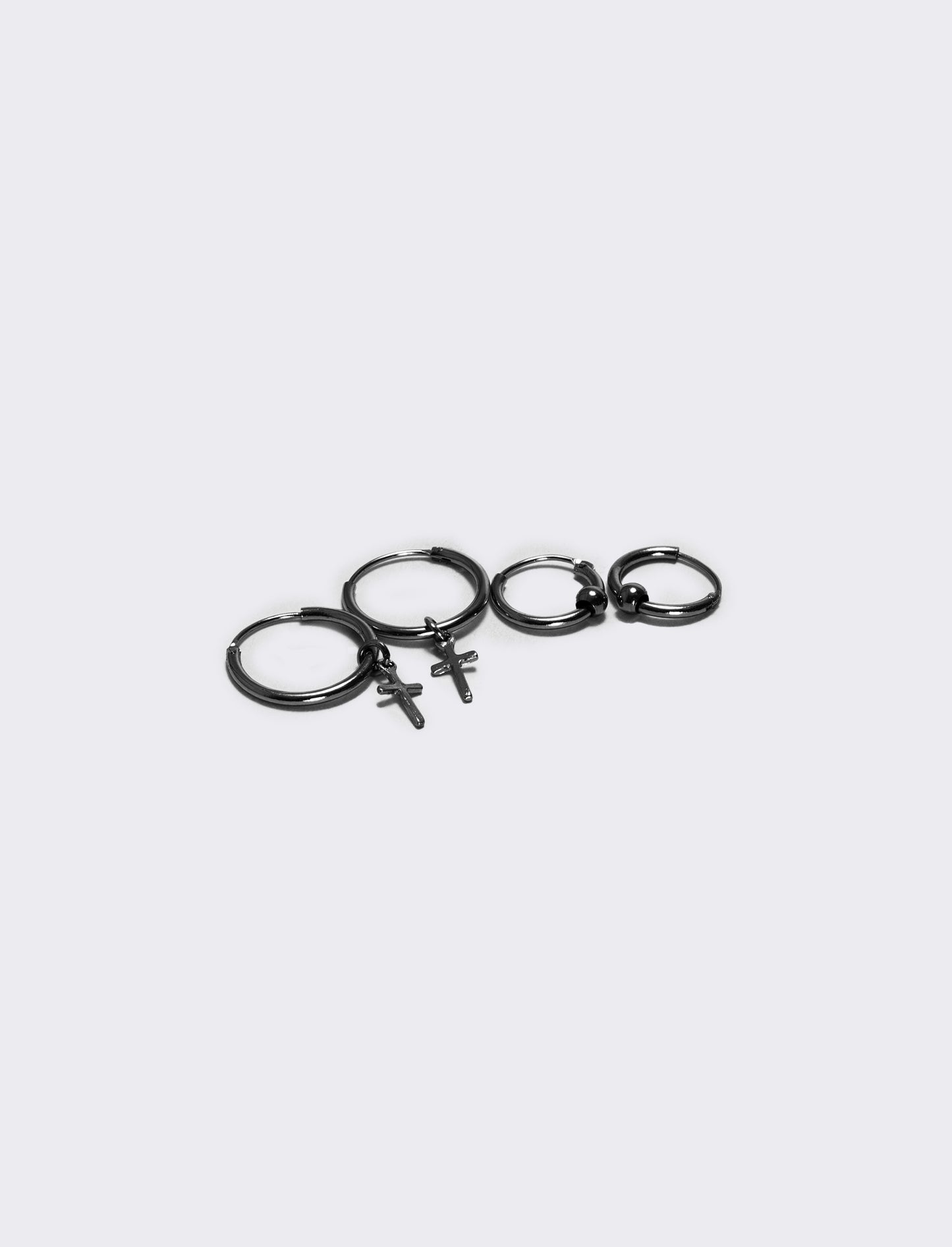 Elegant cross drop earrings - Black