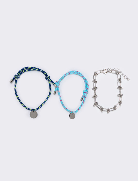 Bracciale colorato in tessuto elegante - Verde acqua