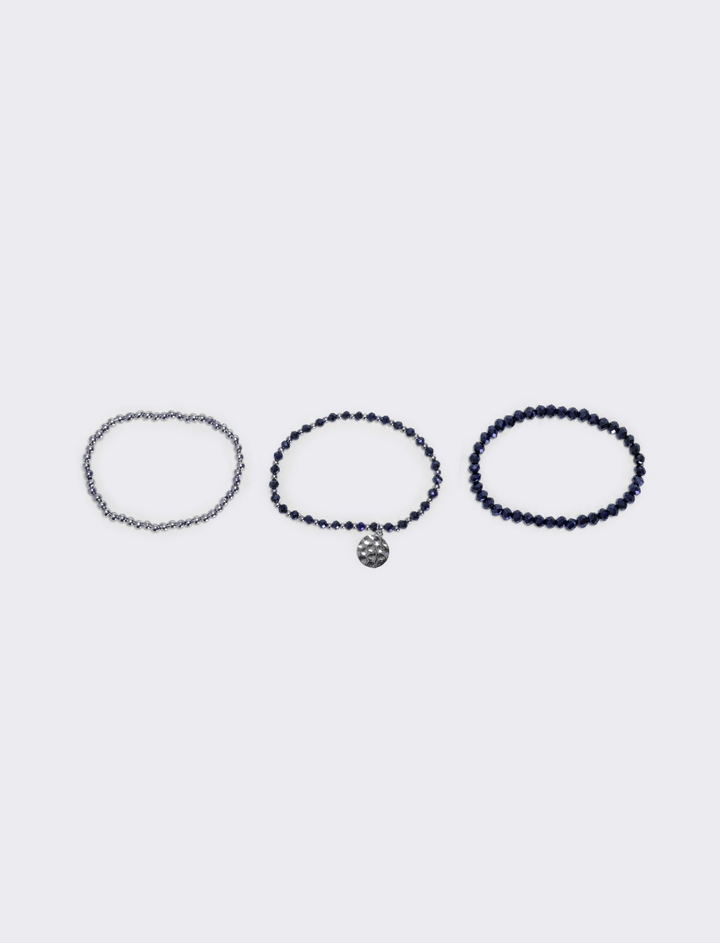 Bracciale tre fili con medaglina - Blu