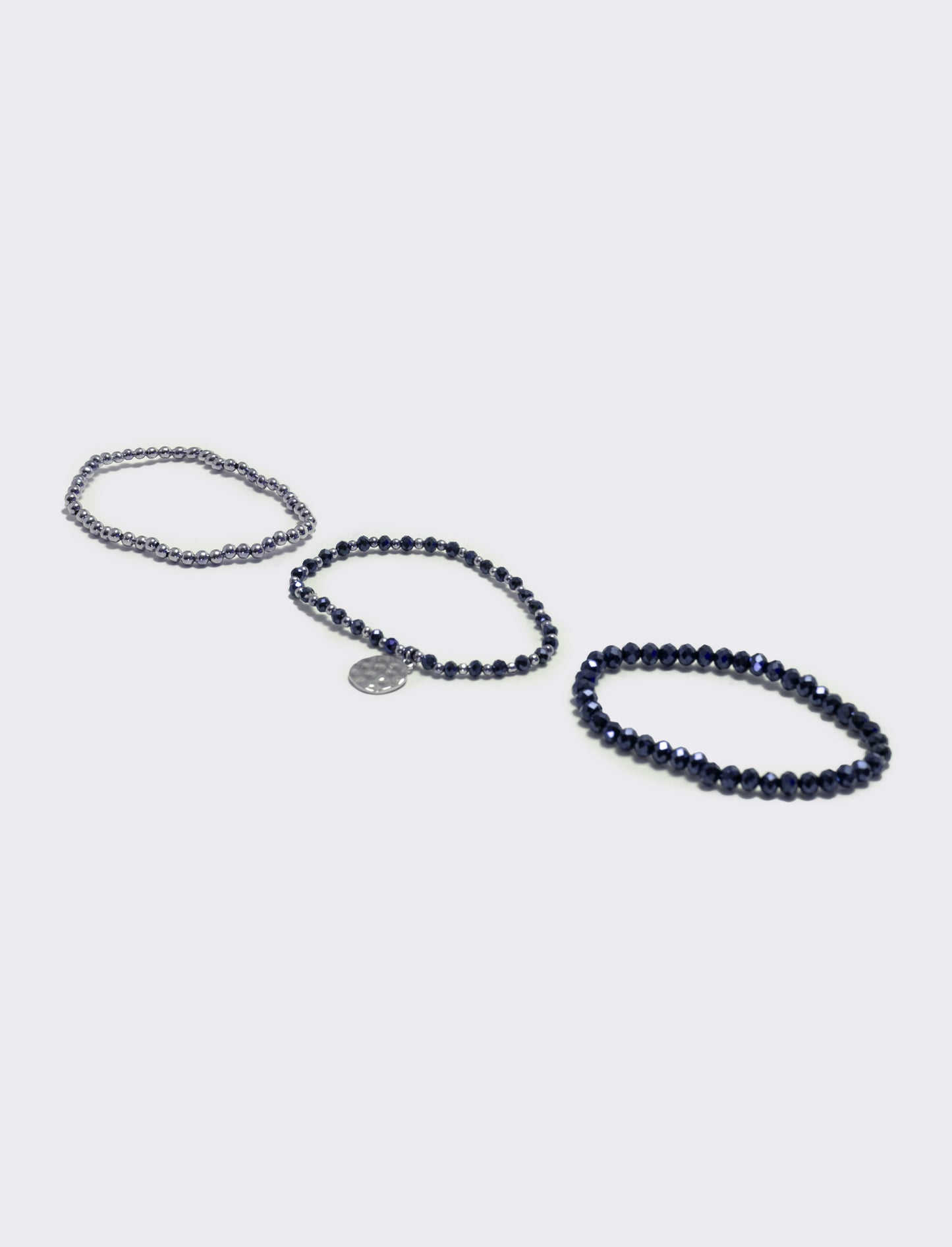 Bracciale tre fili con medaglina - Blu